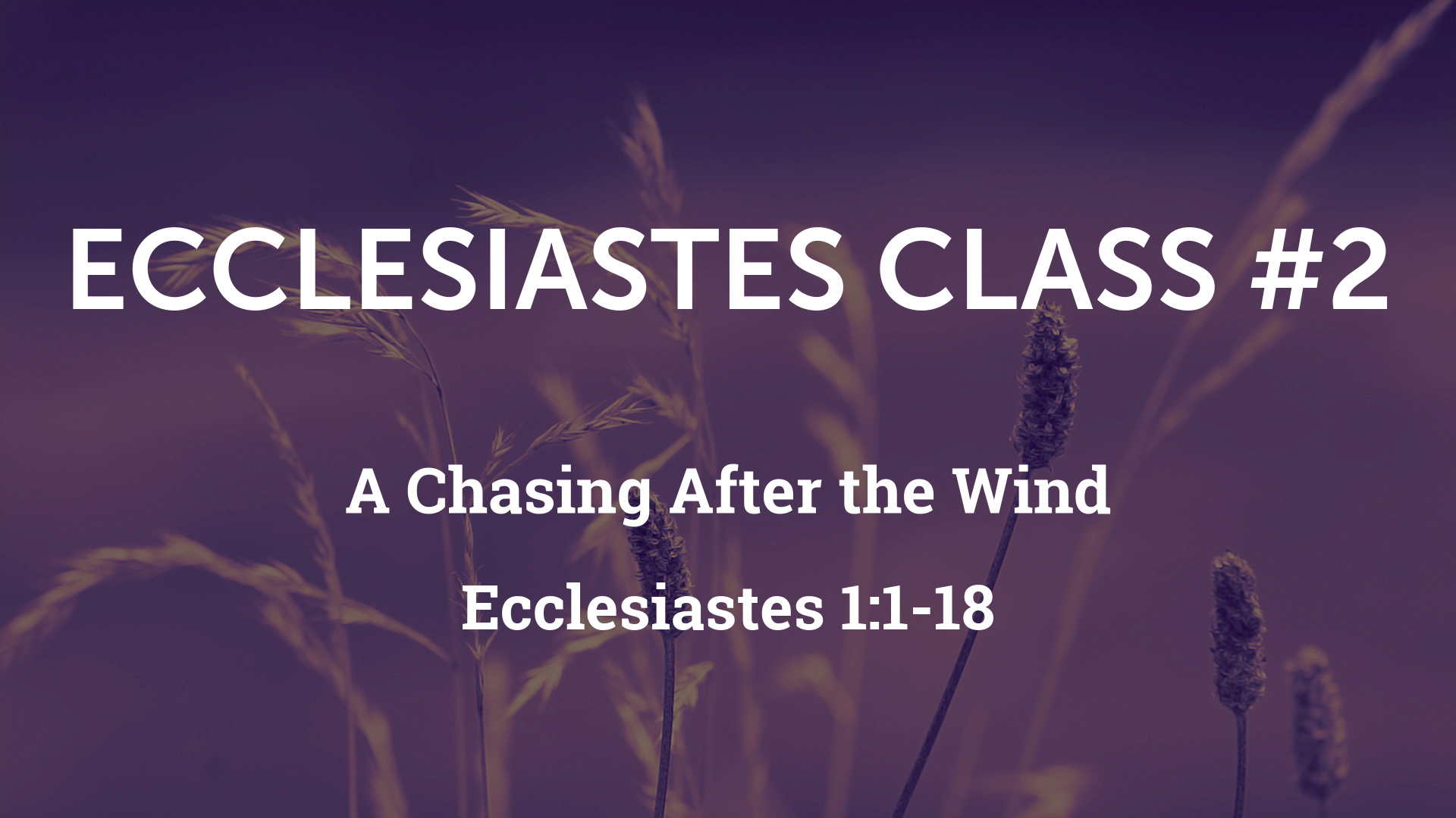 Book of Ecclesiastes - Logos Sermons
