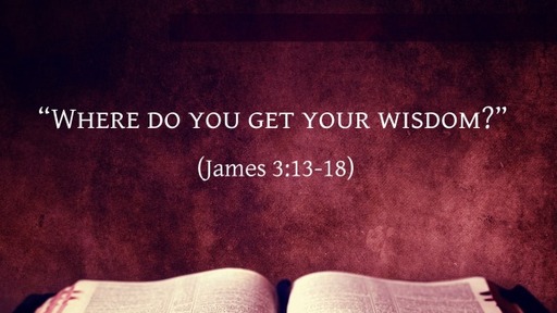 "Where do you get your wisdom?" (James 3:13-18)
