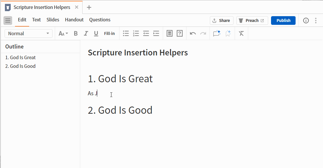 Scripture Insertion Helpers in Sermon Builder - Logos and Verbum Forum ...