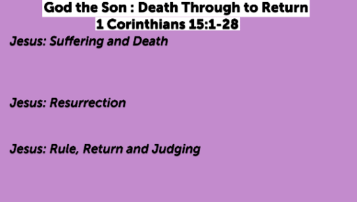 3 God the Son: Death Through to Return
