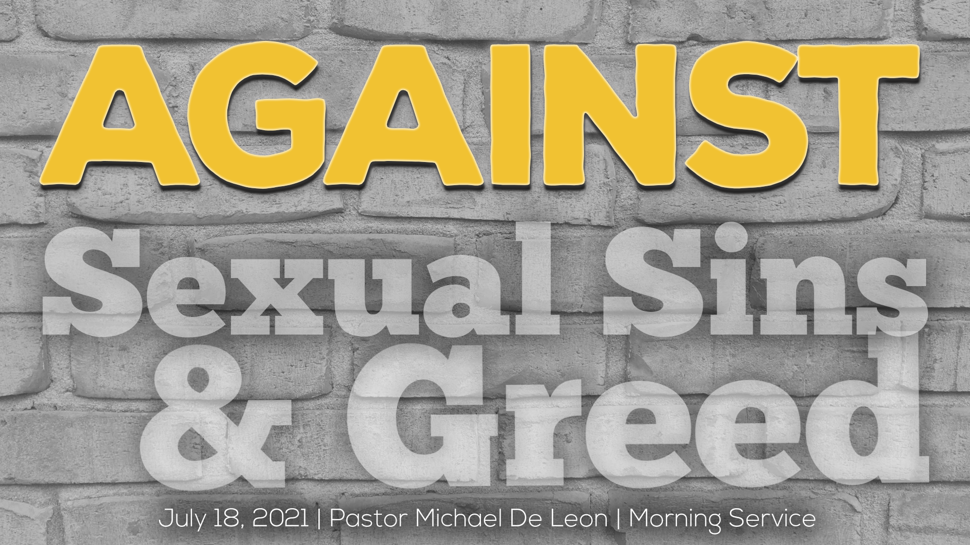 Against Sexual Sins And Greed Logos Sermons 