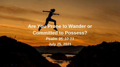 Are You Prone to Wander or Committed to Possess? - Psalm 95:10-11