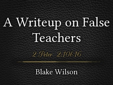 A Writeup on False Teachers