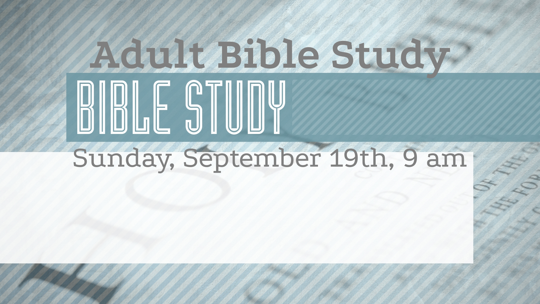 Adult Bible Study