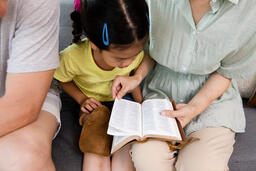 Family Reading the Bible Together at Home  image 3
