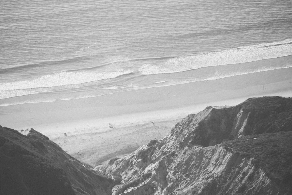 Ocean Shore in Black and White large preview