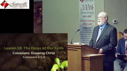 Colossians Lesson 18: The Focus of Our Faith