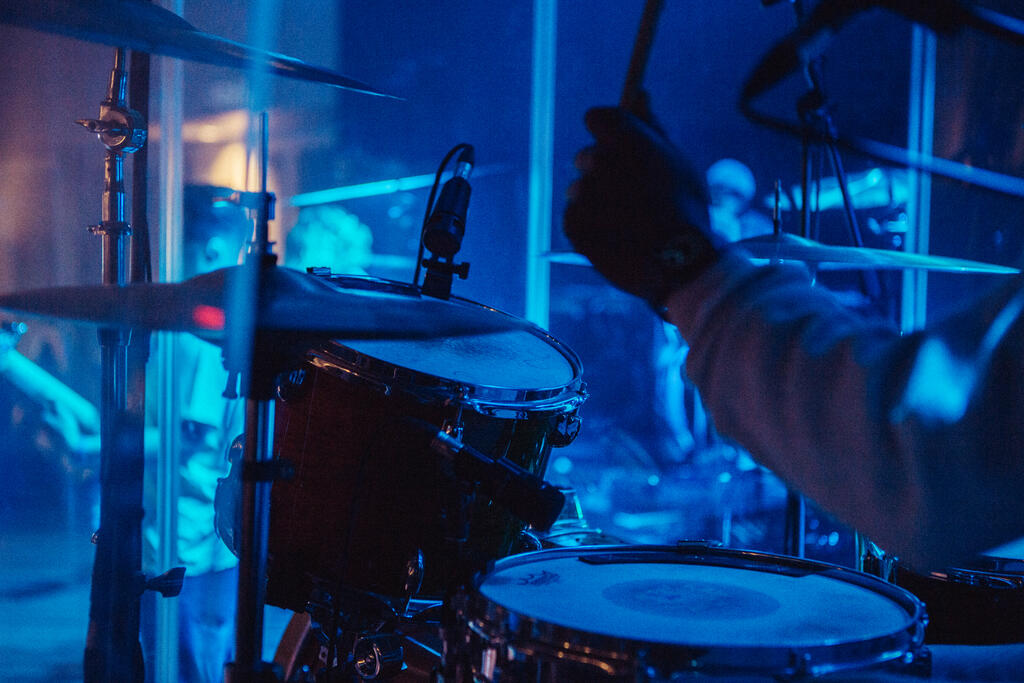 Drummer on Stage During Worship Service large preview