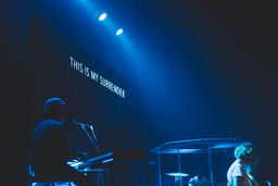 Worship Team Member Playing Keyboard on Stage  image 3