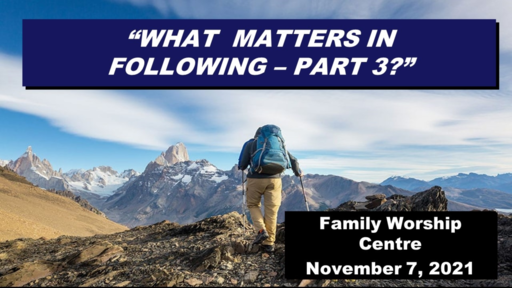 What Matters to Jesus - Part 3?