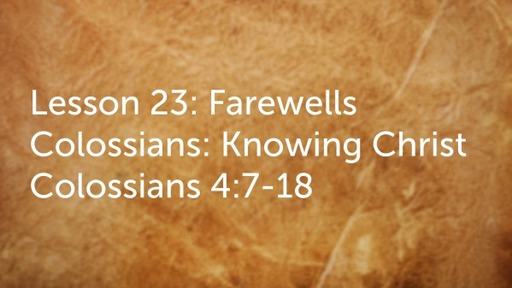 Lesson 23: Farewells