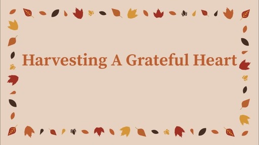 Harvesting A Grateful Heart