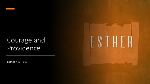 5. Esther - Courage and Providence (Esther 4:1 - 5:1) - Sunday November 28, 2021