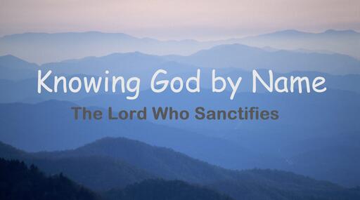 The Lord Who Sanctifies