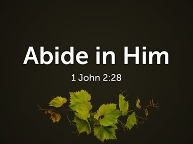 Abide in Him