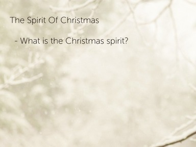 Reflections From The Spirit of Christmas
