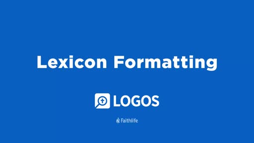 Lexicon Formatting