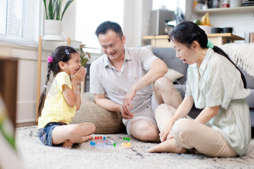 Family Playing Together in the Living Room