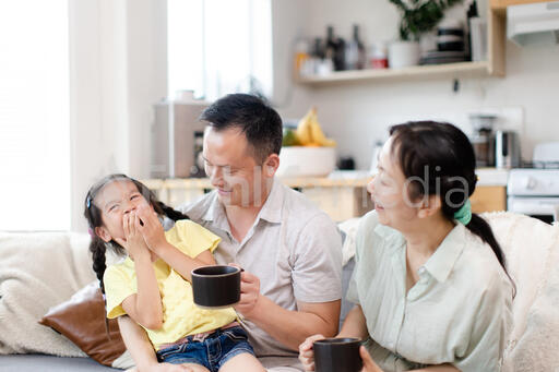 Family Playing Together in the Living Room