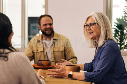 Small Group Having a Meal Together