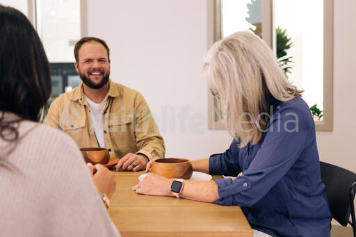 Small Group Having a Meal Together