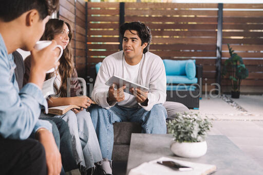 College Group Having Bible Study Together