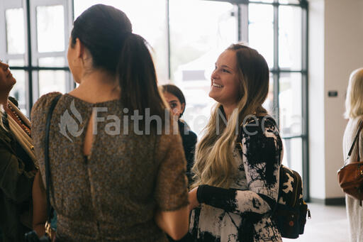 People Talking in the Church Lobby