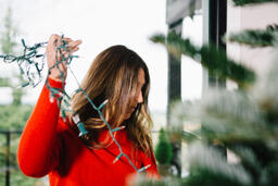 Woman Decorating a Christmas Tree  image 3