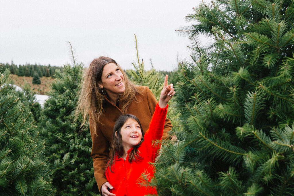 Mother and Daughter at a Christmas Tree Farm large preview
