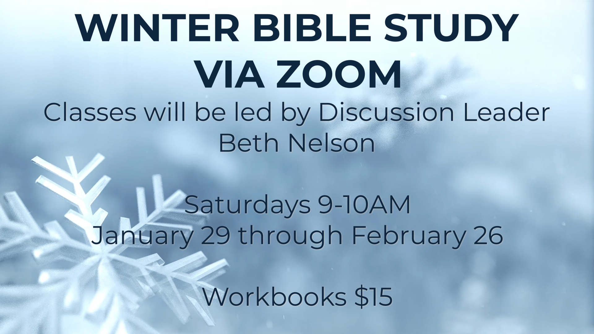 WINTER BIBLE STUDY VIA ZOOM