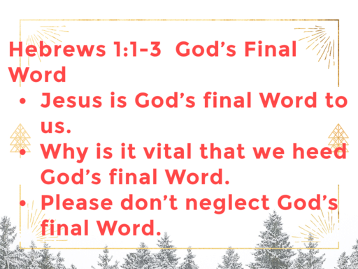 God's Final Word