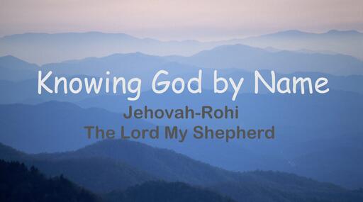 Jehovah-Rohi, The Lord My Shepherd