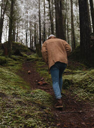 Man Hiking Uphill in the Forest  image 2