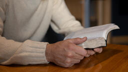 Man Reading the Bible Alone  image 1