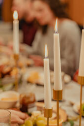 Candles Lit at the Thanksgiving Dinner Table  image 3