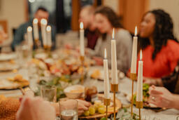 Candles Lit at the Thanksgiving Dinner Table  image 5