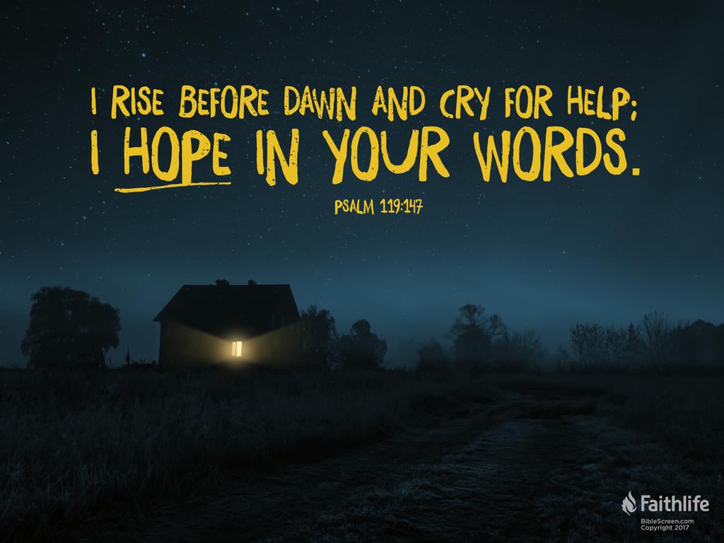 I rise before dawn and cry for help; I hope in your words.