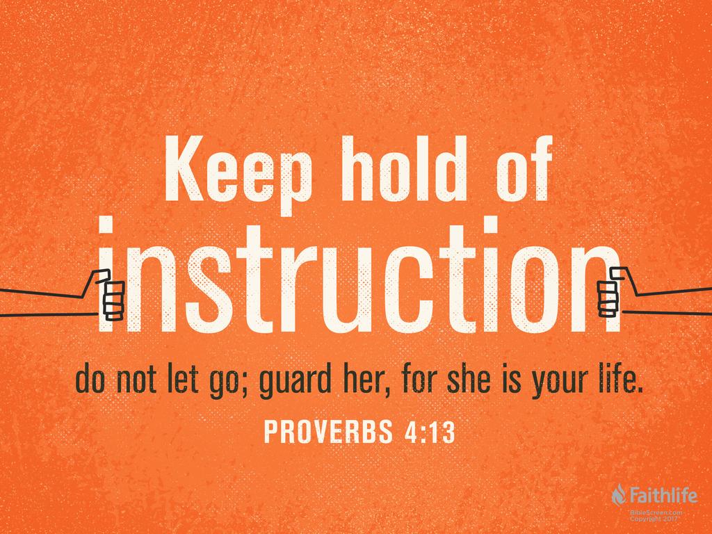Keep hold of instruction; do not let go; guard her, for she is your life.