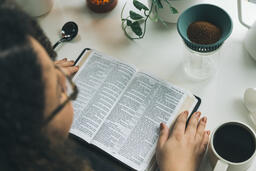 Woman Reading the Bible while Making Coffee  image 7