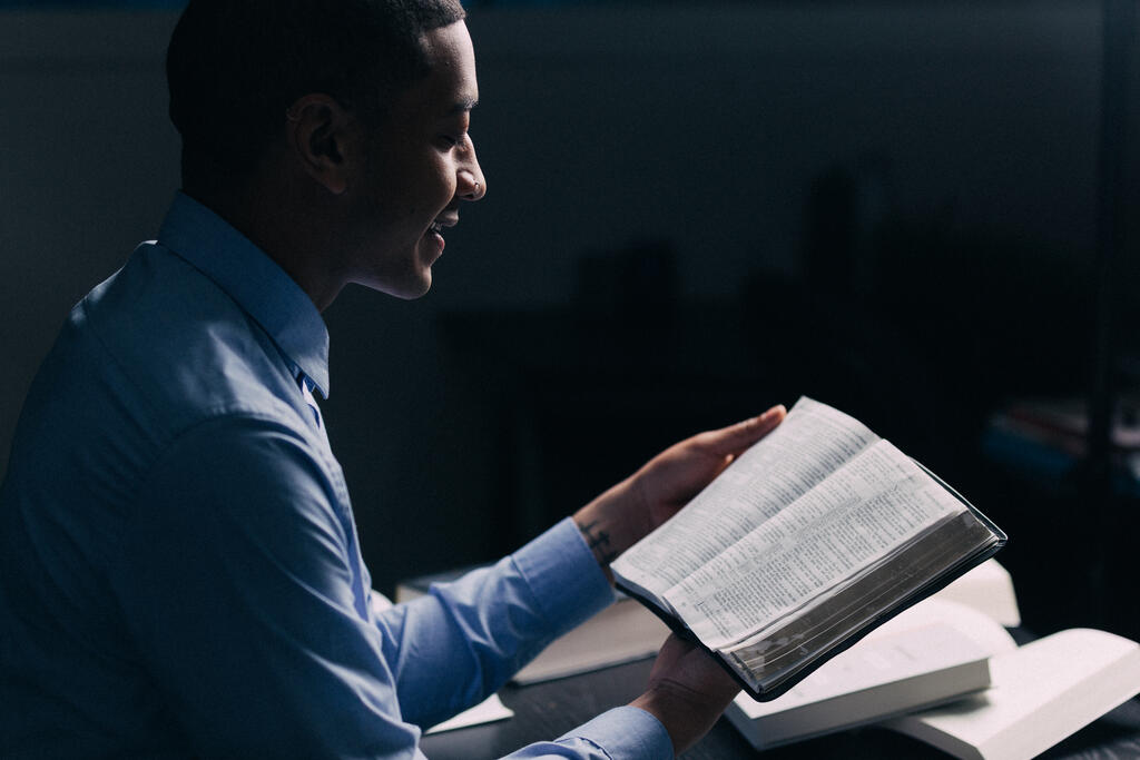 Seminary Student Reading the Bible large preview