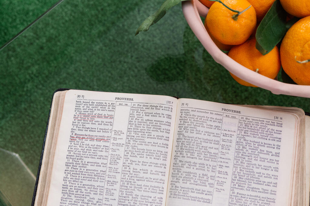 Bible Next to a Bowl of Oranges large preview