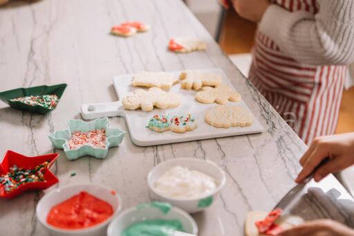 Kids Decorating Christmas Cookies Together