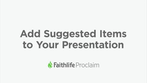 Add Suggested Items To Your Presentation
