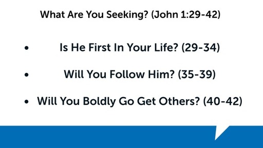 What Are You Seeking? (John 1:29-42)