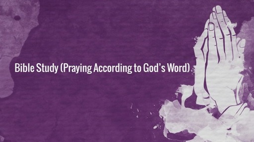 Bible Study (Praying According to God’s Word)