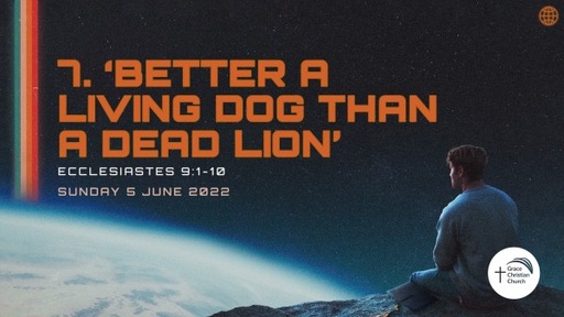 7. 'Better a living dog than a dead lion'. (Ecclesiastes 9:1-10)