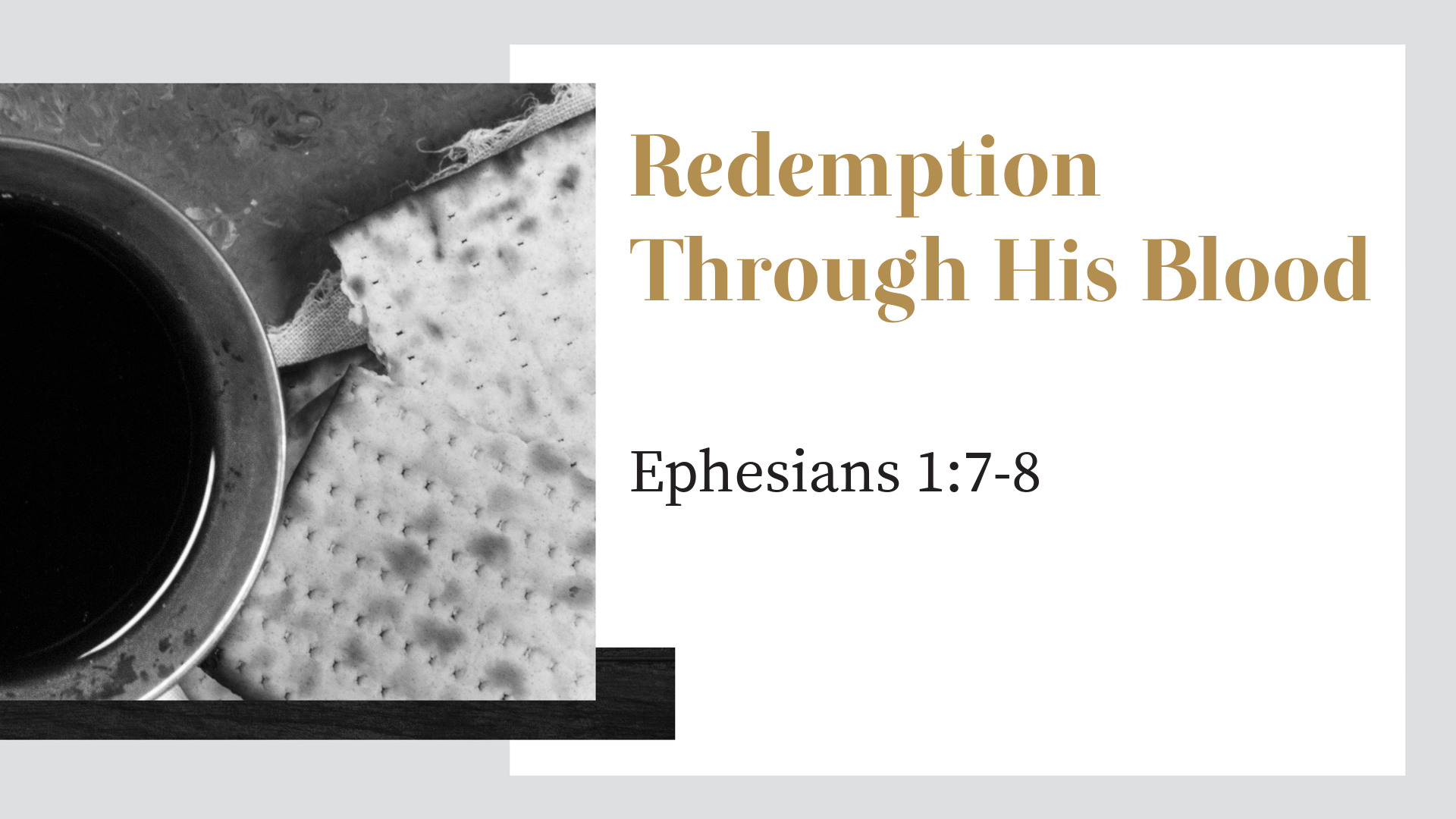 Redemption Through His Blood Logos Sermons