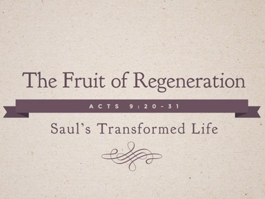 The Fruit of Regeneration: Saul's Transformed Life