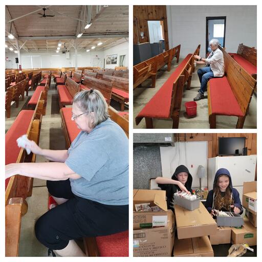 Cleaning the Tabernacle pews Cleaning the Tabernacle pews