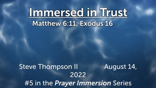 8/14/22 - Immersed in Trust